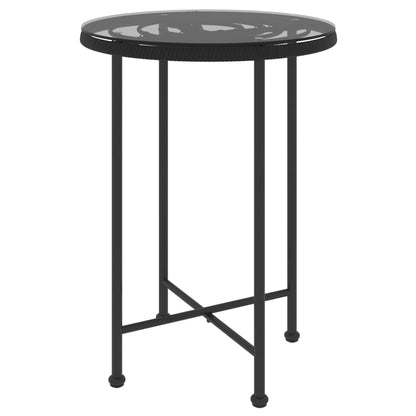 Dining Table Black Tempered Glass Small UV-resistant materials