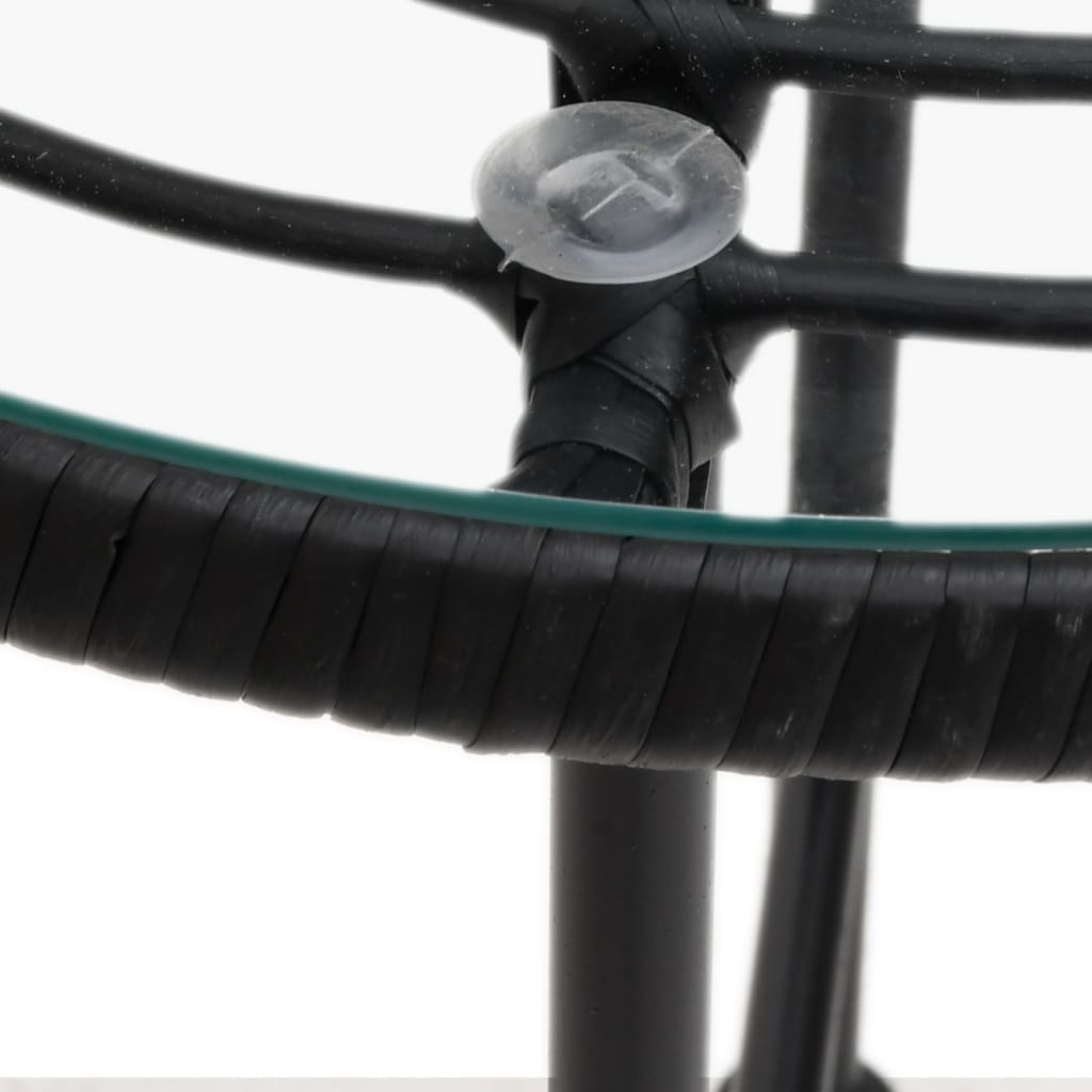 Dining Table Black Tempered Glass Small UV-resistant materials