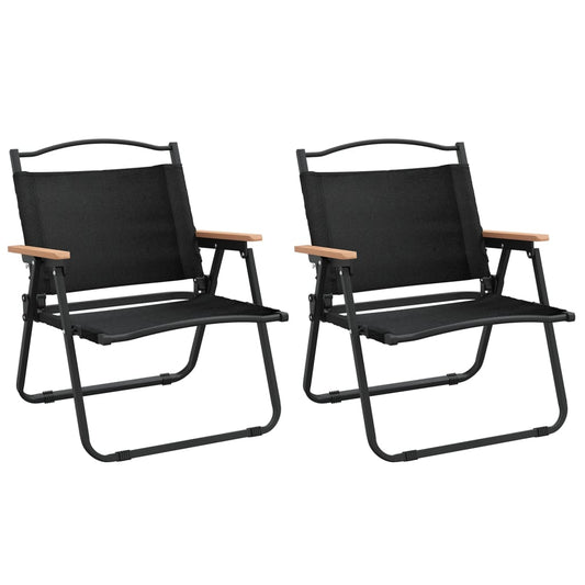 Camping Chair Set of 2 Black