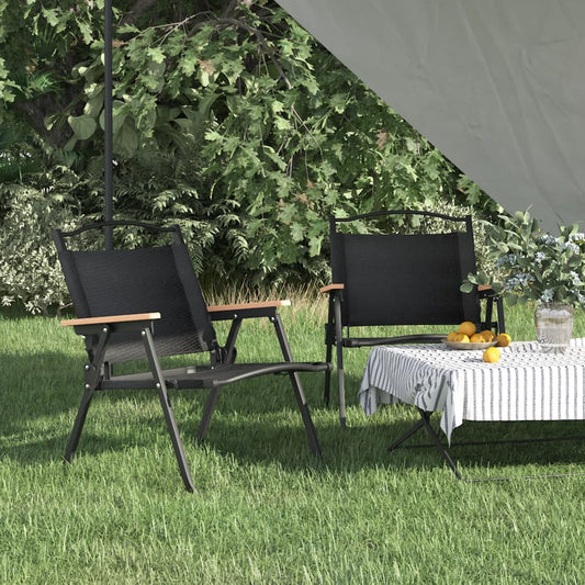 Camping Chair Set of 2 Black