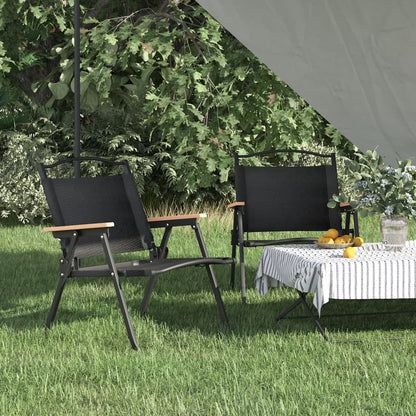 Camping Chair Set of 2 Black