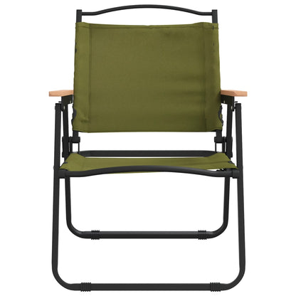 Camping Chair Set of 2 Green 500D Oxford fabric with PE coating
