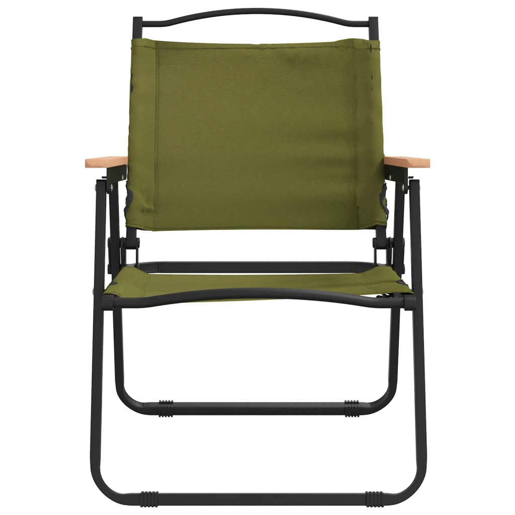 Camping Chair Set of 2 Green 500D Oxford fabric with PE coating