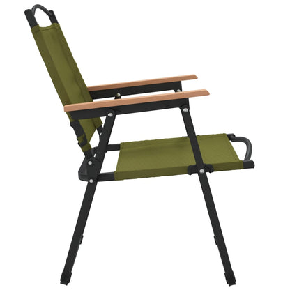 Camping Chair Set of 2 Green 500D Oxford fabric with PE coating