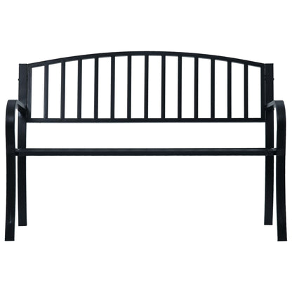 Garden Bench Black Powder-coated Steel 47.2 in Long Durable