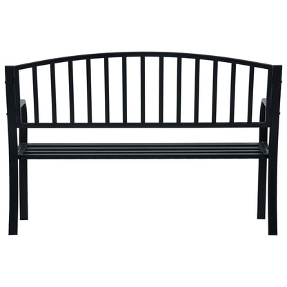 Garden Bench Black Powder-coated Steel 47.2 in Long Durable