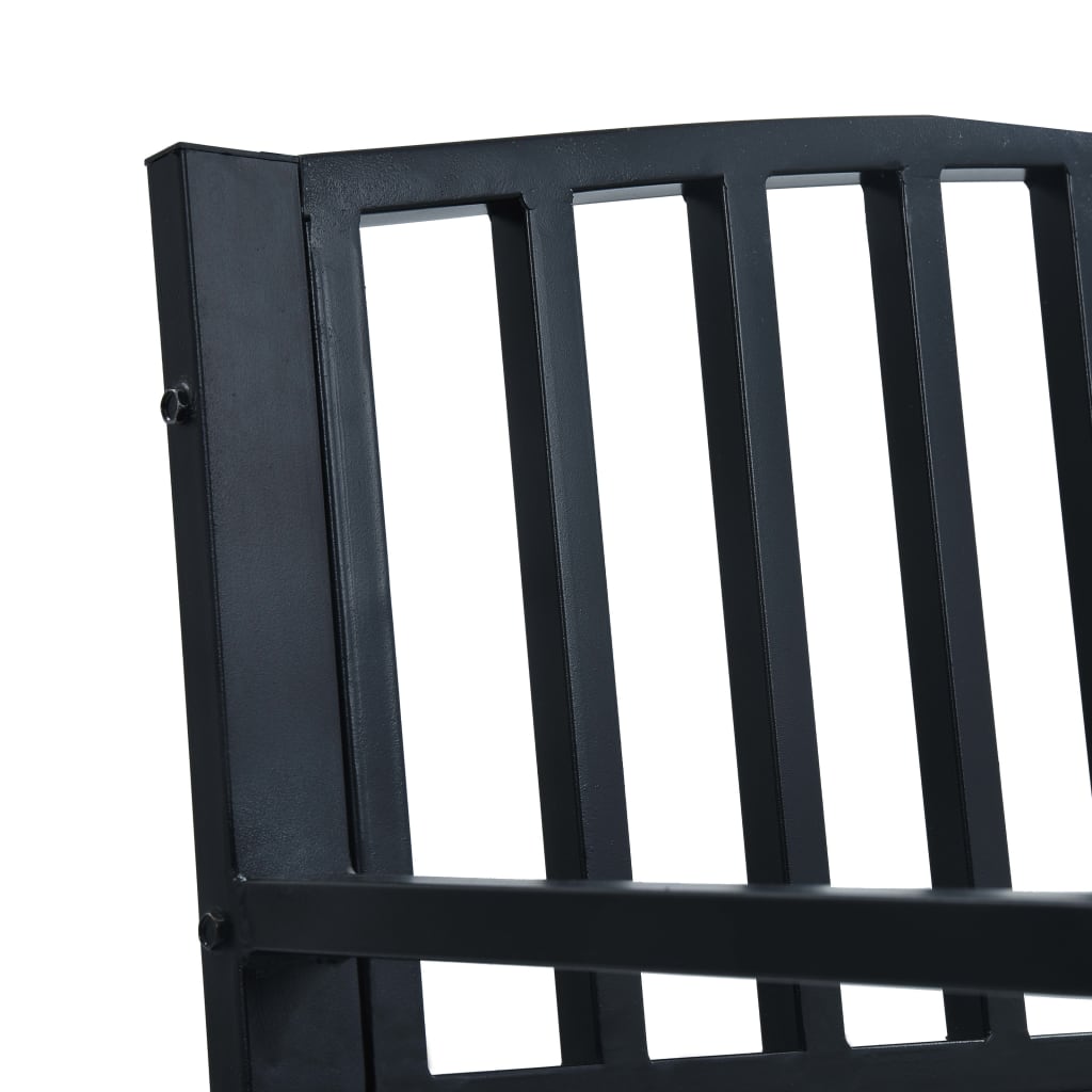 Garden Bench Black Powder-coated Steel 47.2 in Long Durable
