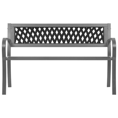 Garden Bench Black Steel, plastic 47.2 in Durable Garden Bench