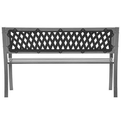 Garden Bench Black Steel, plastic 47.2 in Durable Garden Bench