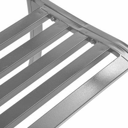 Garden Bench Black Steel, plastic 47.2 in Durable Garden Bench