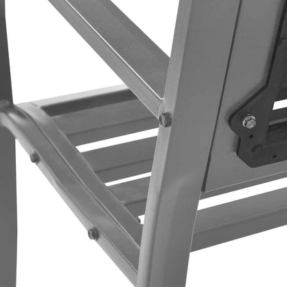 Garden Bench Black Steel, plastic 47.2 in Durable Garden Bench