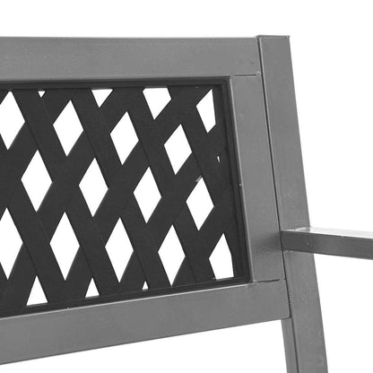 Garden Bench Black Steel, plastic 47.2 in Durable Garden Bench