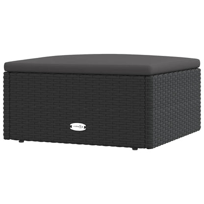 Garden Footstool Black PE rattan Small Modular Garden Footstool