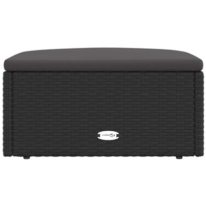 Garden Footstool Black PE rattan Small Modular Garden Footstool
