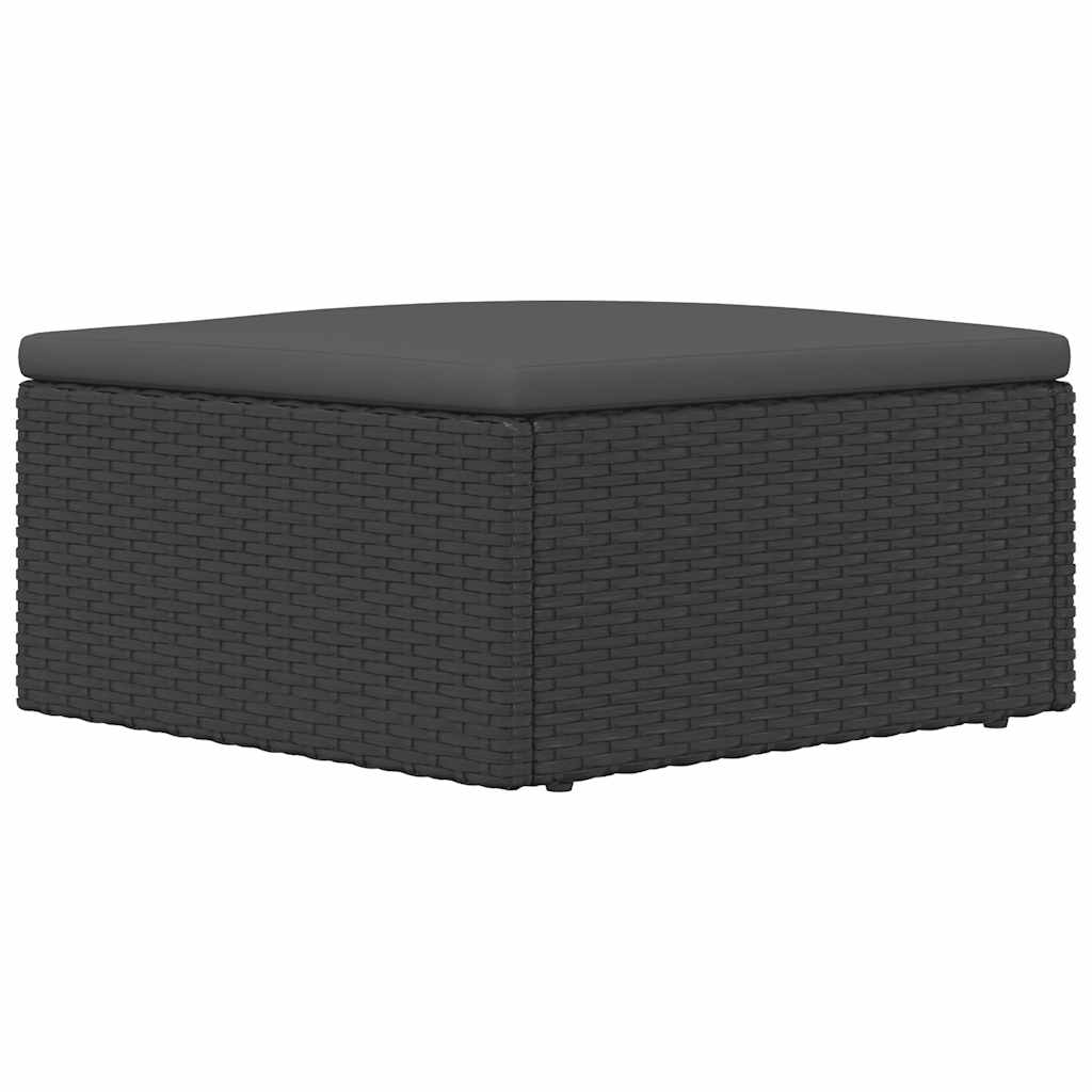 Garden Footstool Black PE rattan Small Modular Garden Footstool