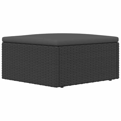 Garden Footstool Black PE rattan Small Modular Garden Footstool
