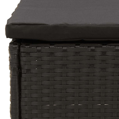 Garden Footstool Black PE rattan Small Modular Garden Footstool
