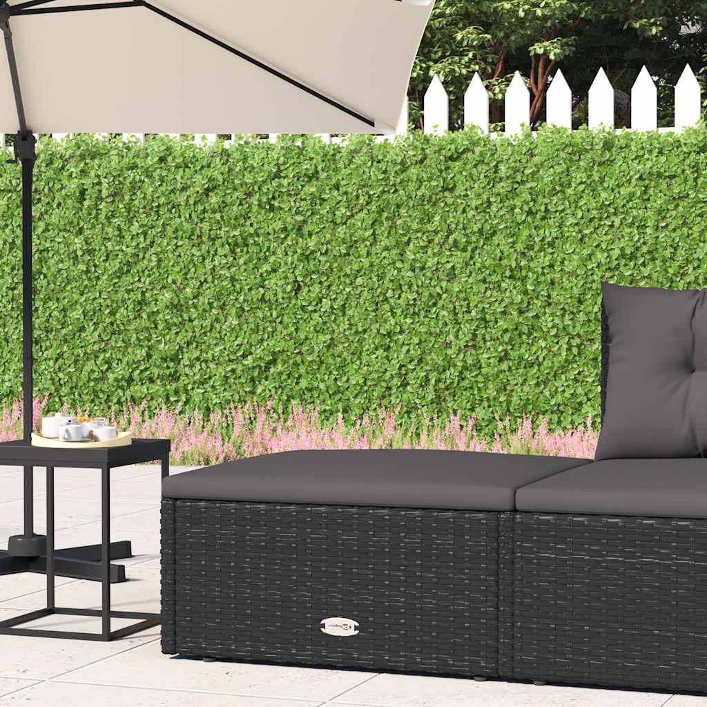 Garden Footstool Black PE rattan Small Modular Garden Footstool