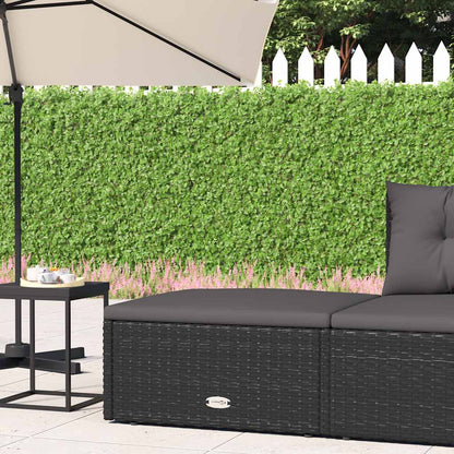 Garden Footstool Black PE rattan Small Modular Garden Footstool