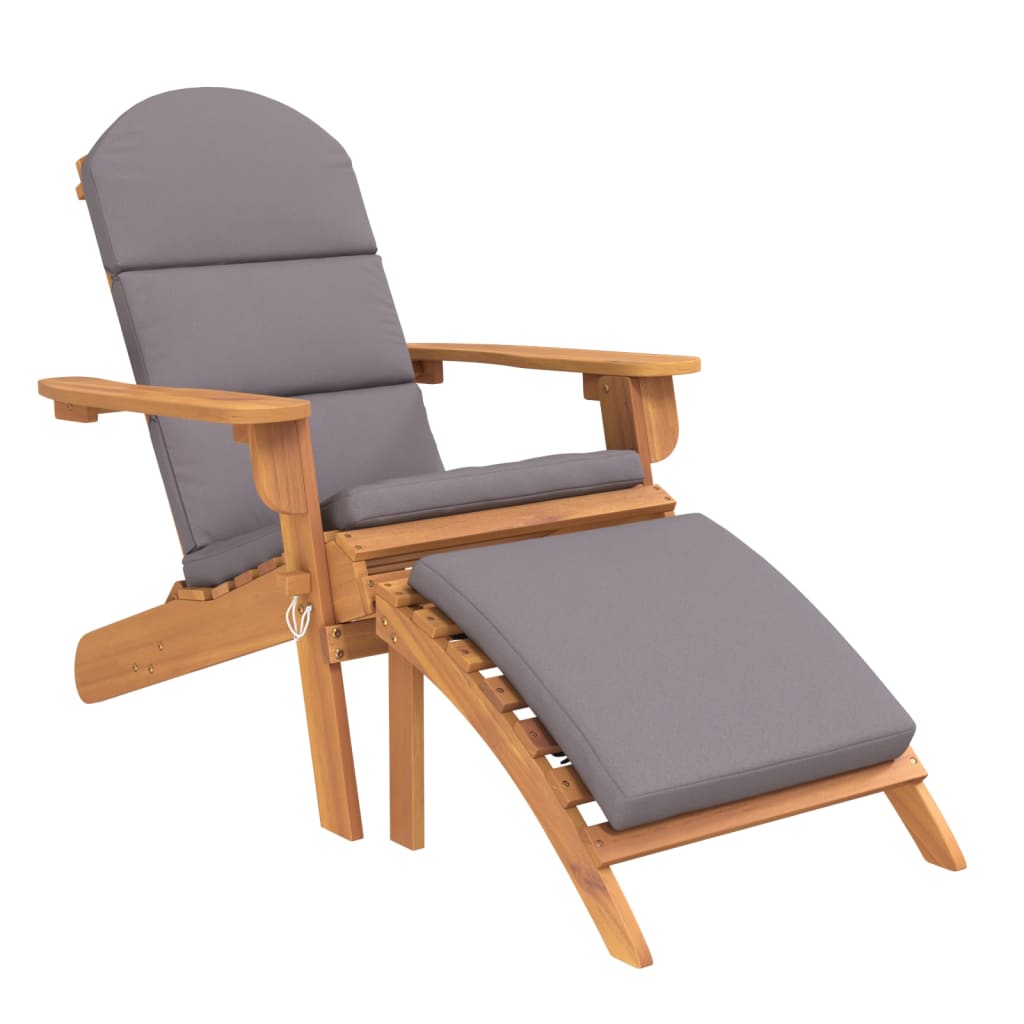 Garden Lounge Set Natural Wood Solid Acacia Wood, Fabric Standard