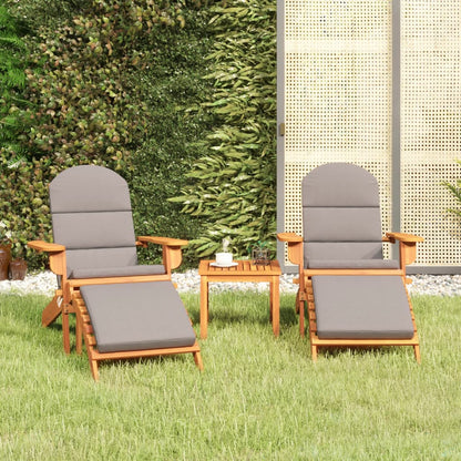 Garden Lounge Set Natural Wood Solid Acacia Wood, Fabric Standard