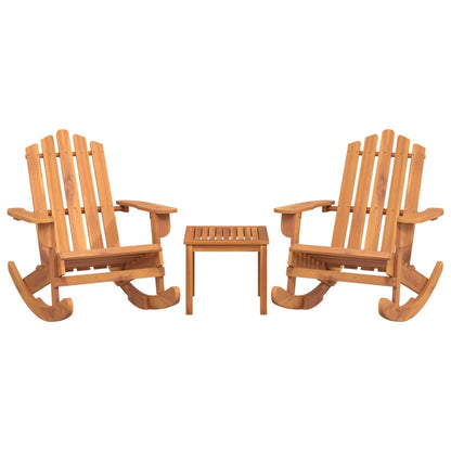 3 Piece Adirondack Patio Lounge Set Solid Wood Acacia
