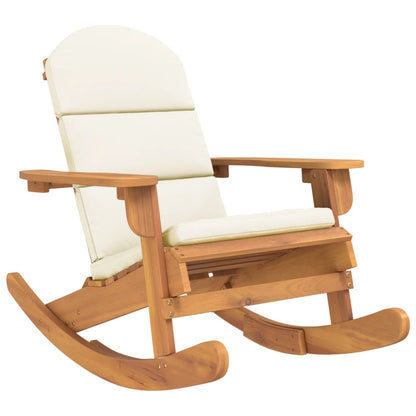 Garden Lounge Set Natural Wood, Cream white Solid acacia wood