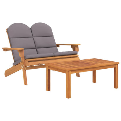 Garden Lounge Set Dark grey Solid_acacia_wood Medium Foldable