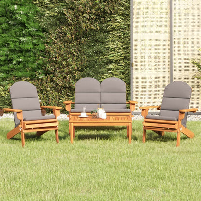 Garden Lounge Set Dark grey Solid_acacia_wood Medium Foldable