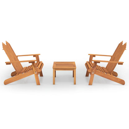 Garden Lounge Set Brown Solid Acacia Wood Medium Foldable