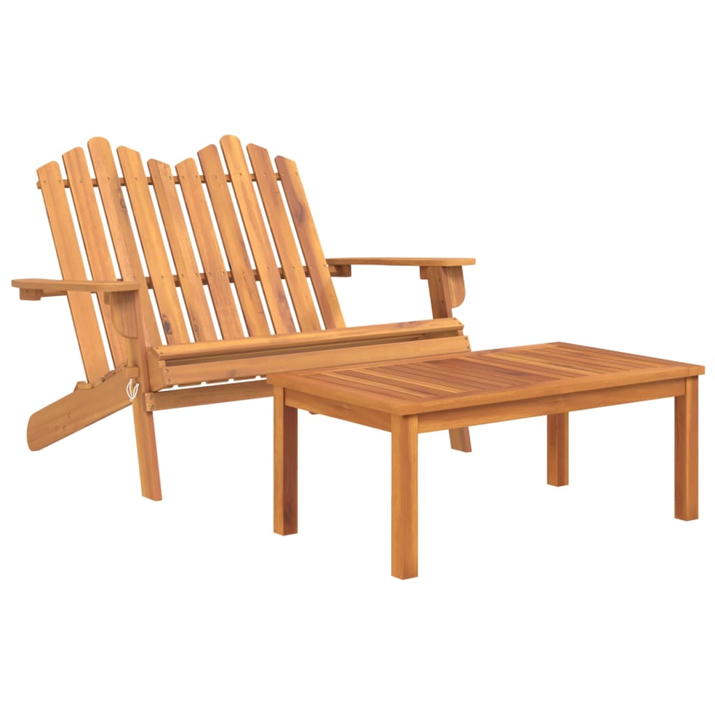 Garden Lounge Set Brown Solid Acacia Wood Medium Foldable