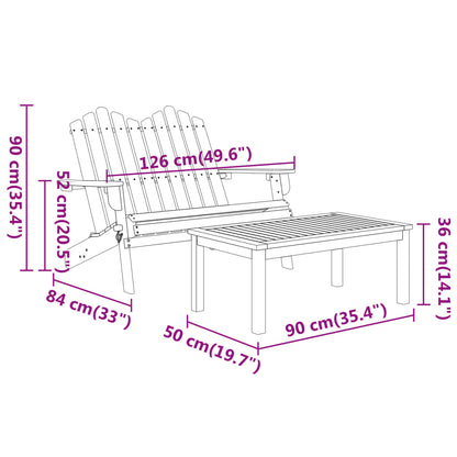 Garden Lounge Set Brown Solid Acacia Wood Medium Foldable