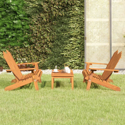 Garden Lounge Set Brown Solid Acacia Wood Medium Foldable