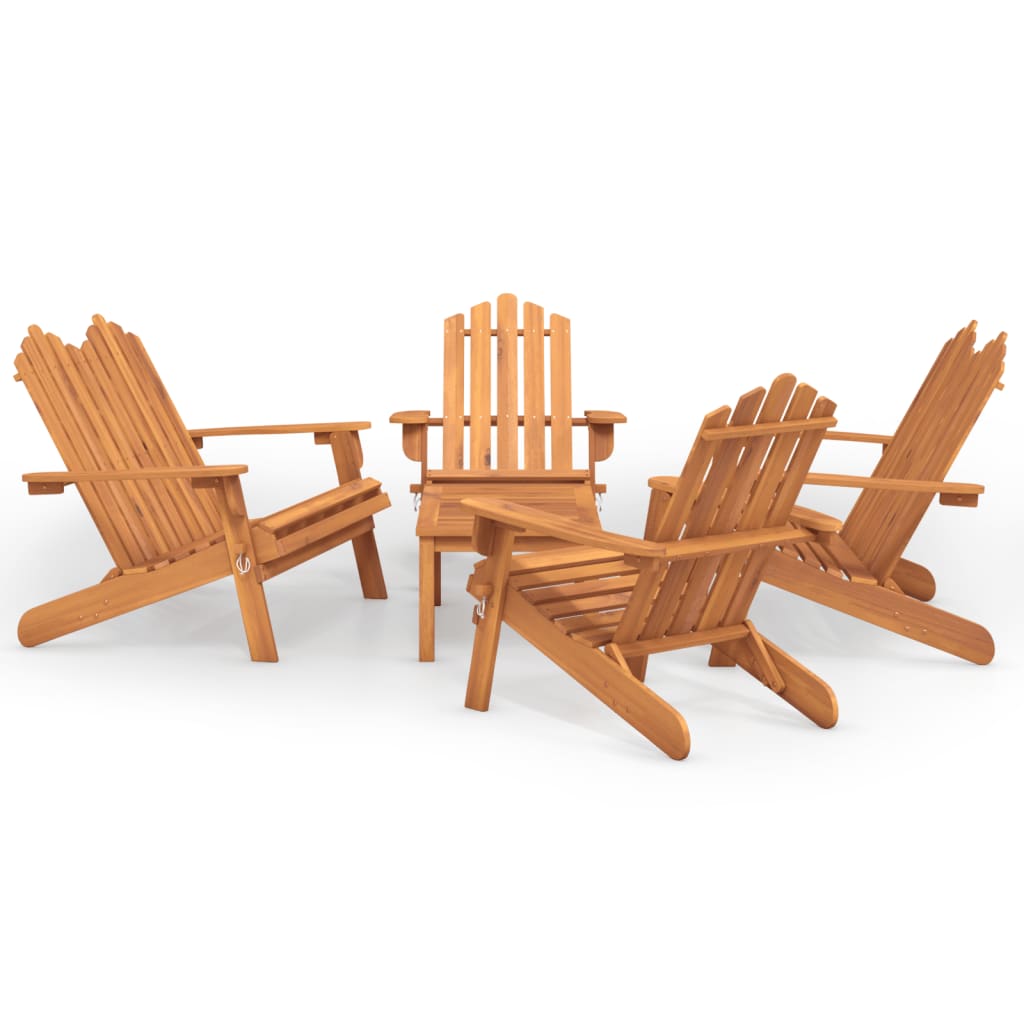 Garden Lounge Set Natural wood Solid acacia wood Medium
