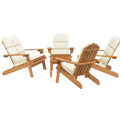 Garden Lounge Set Cream white, Natural wood