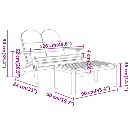 Garden Lounge Set Cream white, Natural wood
