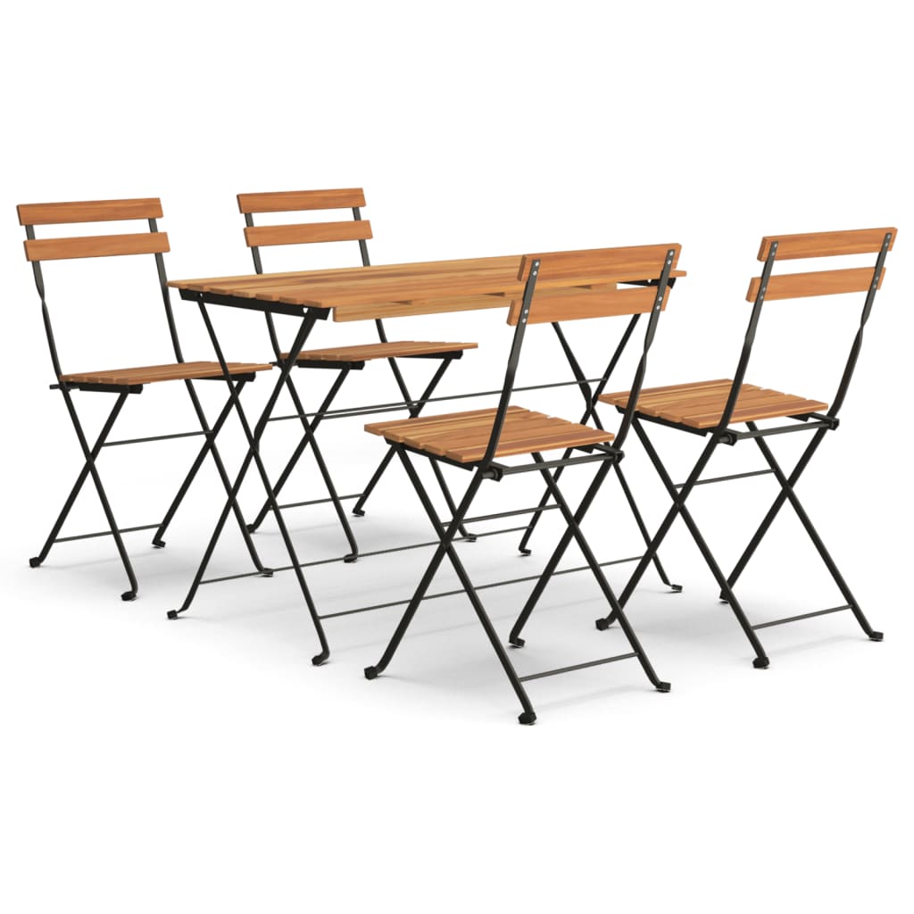Folding Bistro Set Natural wood Solid acacia wood Standard