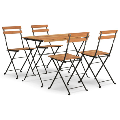 Folding Bistro Set Natural wood Solid acacia wood Standard