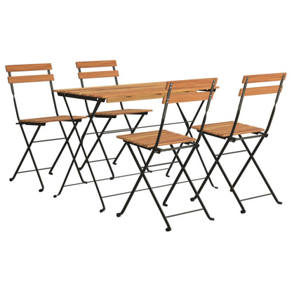 Folding Bistro Set Natural wood Solid acacia wood Standard