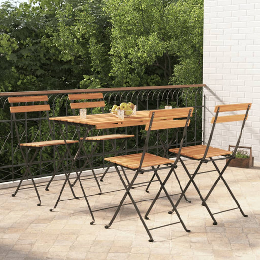 Folding Bistro Set Natural wood Solid acacia wood Standard