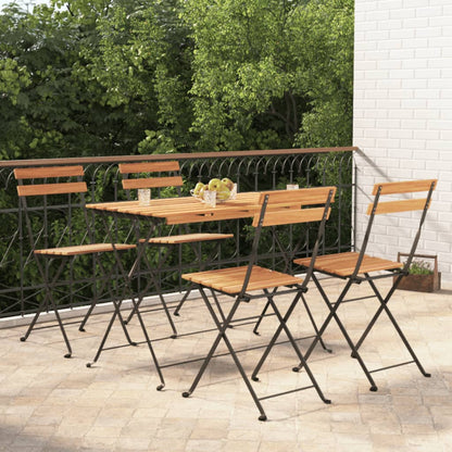 Folding Bistro Set Natural wood Solid acacia wood Standard