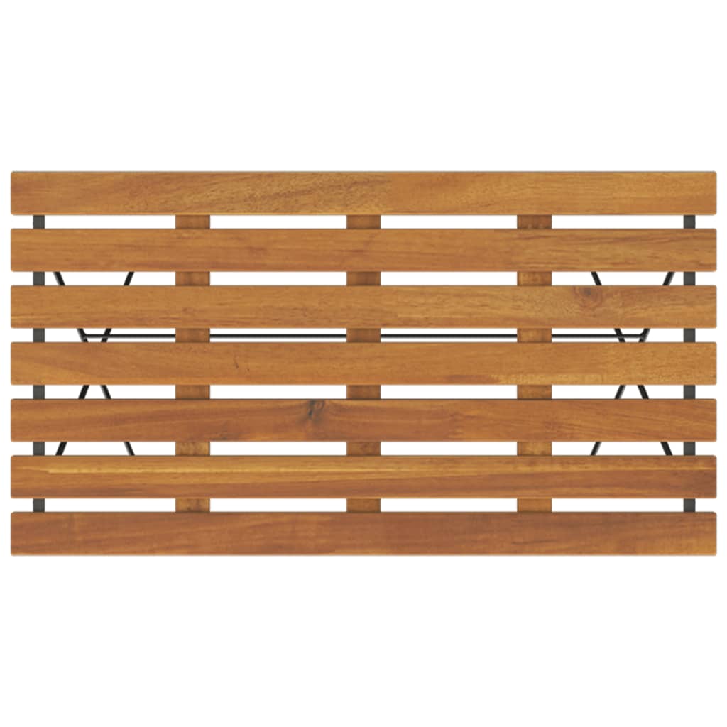 Folding Bistro Set Natural wood and black