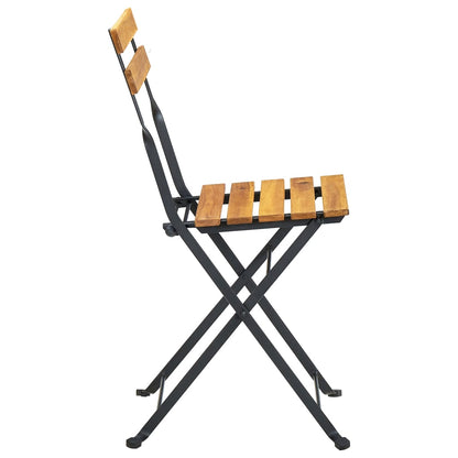 Garden Chair Set of 6 Brown Solid Acacia wood Standard