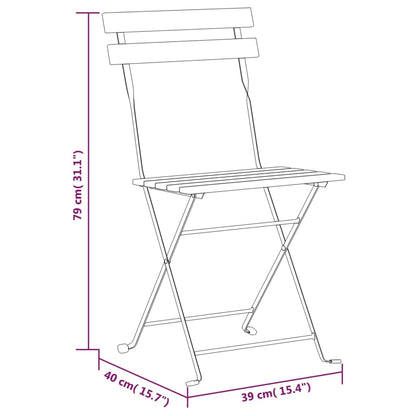 Garden Chair Set of 6 Brown Solid Acacia wood Standard