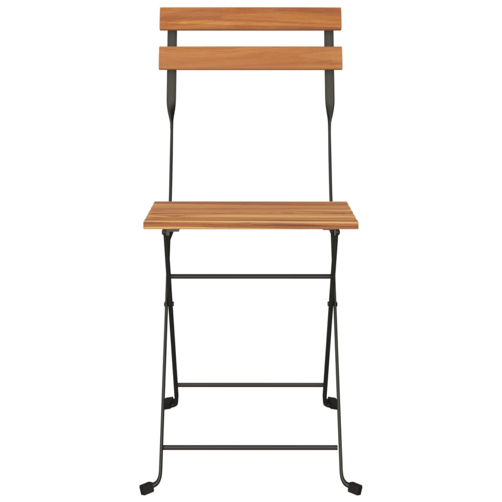 Folding Bistro Chair Set of 6 Brown and Black