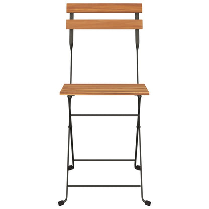 Folding Bistro Chair Set of 6 Brown and Black