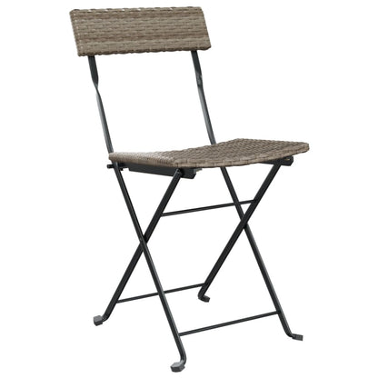 Folding Bistro Chair Set of 4 Grey PE rattan Standard Foldable