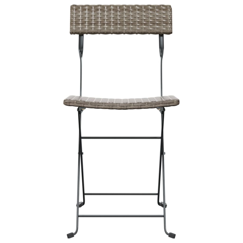 Folding Bistro Chair Set of 4 Grey PE rattan Standard Foldable