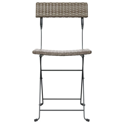 Folding Bistro Chair Set of 4 Grey PE rattan Standard Foldable