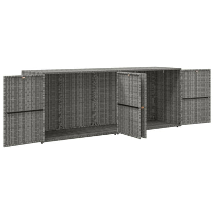 Garden Storage Cabinet Grey PE Rattan Medium